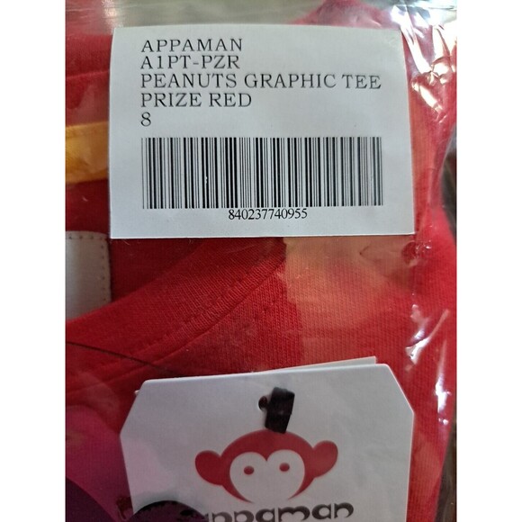 Appaman x Peanuts Woodstock Kids Prize Red Long Sleeve T-Shirt New NWT Size 8 - Picture 5 of 5